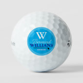 W Monogram Mit Monogramm blau Golfball (Vorderseite)