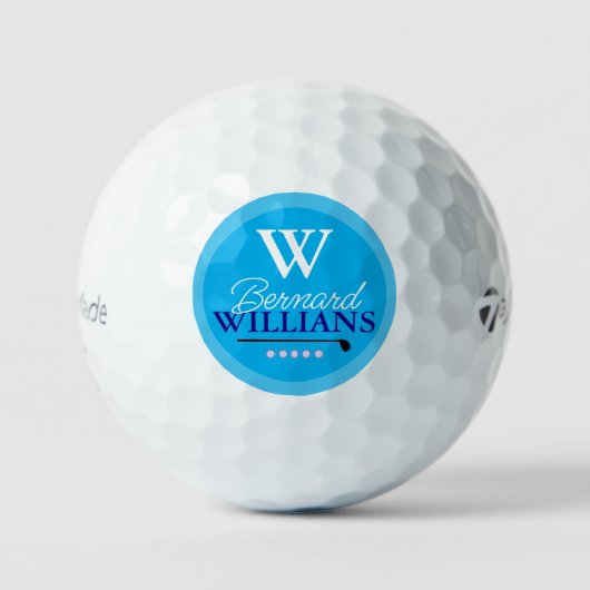 W Monogram Mit Monogramm blau Golfball (Vorderseite)