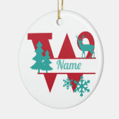 W Monogram Urlaubsheim Tree Ornament (Links)
