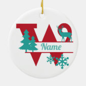 W Monogram Urlaubsheim Tree Ornament (Hinten)