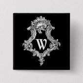 W Monogramm Initiale Button (Vorderseite)