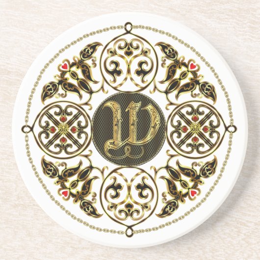 W-Monogramm-klassisches Bestes sah großes sehen Untersetzer (Vorne)