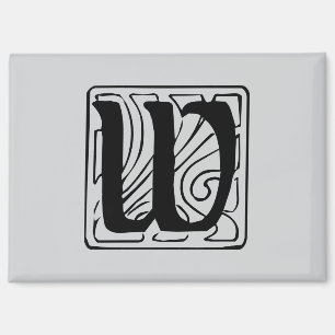 W Monogramm schwarz Magnet
