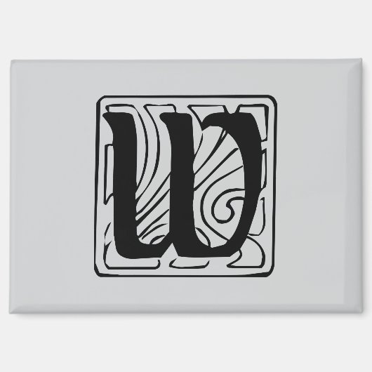 W Monogramm schwarz Magnet (Vorderseite)
