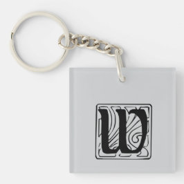 W Monogramm schwarz Schlüsselanhänger