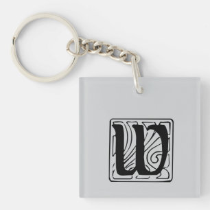 W Monogramm schwarz Schlüsselanhänger