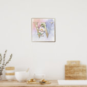 W Monogramm Weiße Rose Poster (Küche)