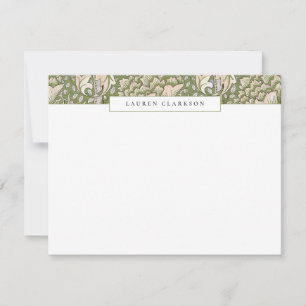 W. Morris Green Floral Top Border Schreibwarenkart Einladung