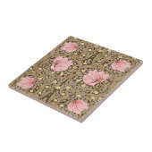 W Morris Pimpernell Muster in Pink und Sepia Fliese (Seite)