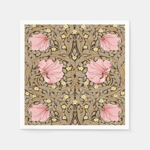 W Morris Pimpernell Muster in Pink und Sepia Serviette