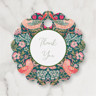 W Morris Pink Strawberry Thief Favor Tag Geschenkanhänger