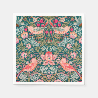 W Morris Pink Strawberry Thief Papier Serviette