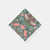 W Morris Pink Strawberry Thief Papier Serviette (Ecke)