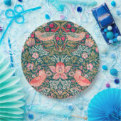 W Morris Pink Strawberry Thief Pappteller (Party)