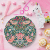 W Morris Pink Strawberry Thief Pappteller (Party)