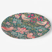 W Morris Pink Strawberry Thief Pappteller (Schrägansicht)