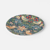 W Morris Strawberry Diief Round Paper Plate Pappteller (Schrägansicht)