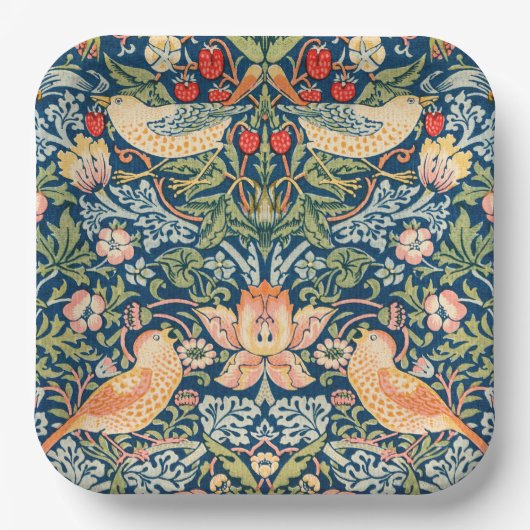 W Morris Strawberry Thief Square Paper Teller (Vorderseite)