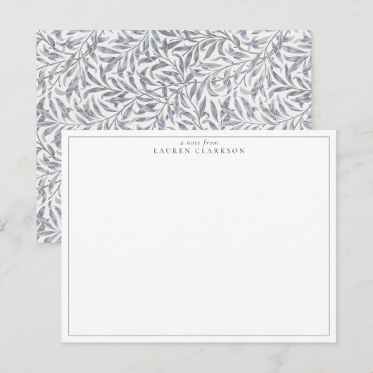 W. MORRIS WILLOW BOUGH BLUE NOTE CARD EINLADUNG (Vorne/Hinten)