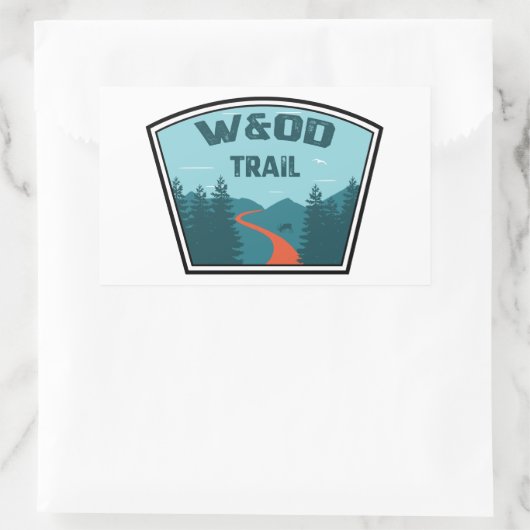 W&OD Trail Rechteckiger Aufkleber (Tasche)