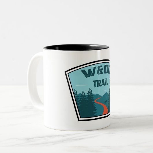 W&OD Trail Zweifarbige Tasse (Vorderseite Links)