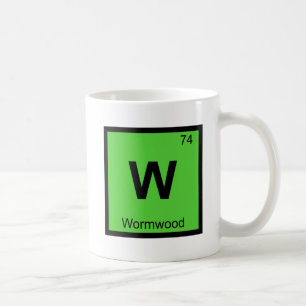 W - Periodisches Tabellensymbol für die Wormwood C Kaffeetasse