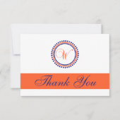 W-Punkt-Kreis Monogam danken Ihnen Dankeskarte (Vorderseite)