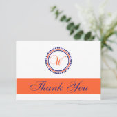 W-Punkt-Kreis Monogam danken Ihnen Dankeskarte (Stehend Vorderseite)