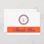 W-Punkt-Kreis Monogam danken Ihnen Dankeskarte (Vorne/Hinten)