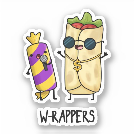 W-Rappers Funny Food Pun Aufkleber (Vorderseite)
