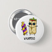 W-Rappers Funny Food Pun Button (Vorne & Hinten)