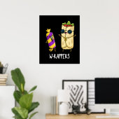 W-Rappers Funny Food Pun Dark BG Poster (Heimbüro)