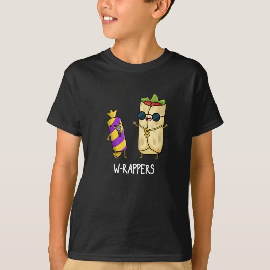 W-Rappers Funny Food Pun Dark BG T-Shirt (Vorderseite)