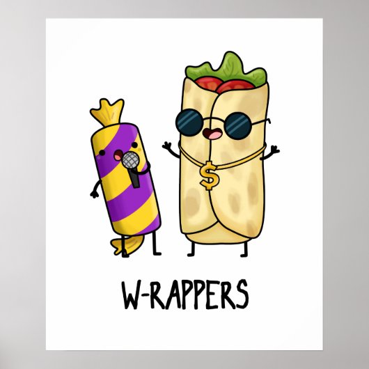 W-Rappers Funny Food Pun Poster (Vorne)
