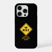 W rizz US warning sign Meme Funny Quote iPhone Hülle (Rückseite)