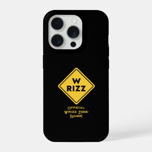 W rizz US warning sign Meme Funny Quote iPhone Hülle (Rückseite)