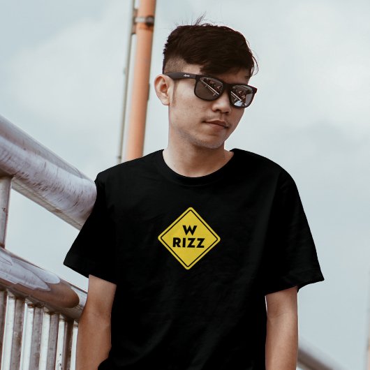 W rizz US warning sign Meme Funny Quote Tri-Blend Shirt