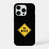 W rizz US Warnschild Meme Lustiger Spruch iPhone Hülle (Rückseite)
