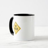W rizz US Warnschild Meme Lustiger Spruch Tasse (Vorderseite Links)