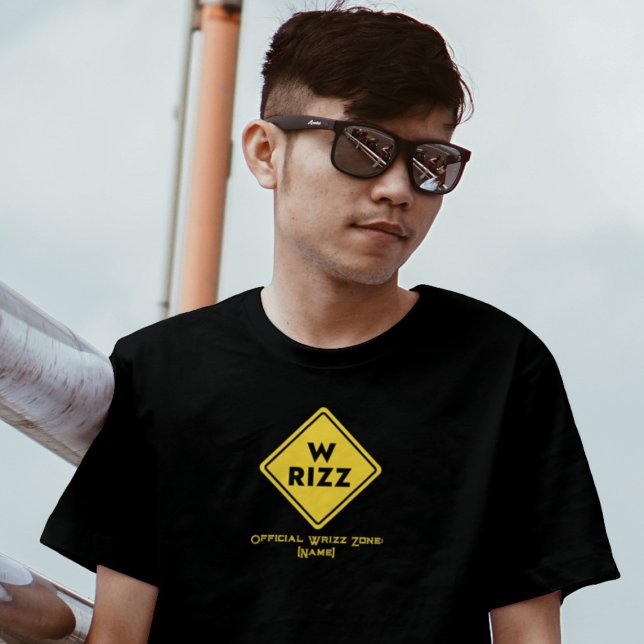 W rizz US Warnschild Meme Lustiger Spruch Tri-Blend Shirt (Von Creator hochgeladen)