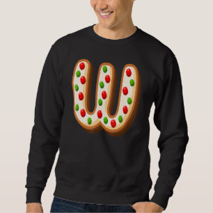 W Süßester Kapital-Weihnachtsplätzchen-Alphabet-Bu Sweatshirt