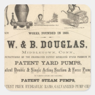 W und B Douglas Quadratischer Aufkleber