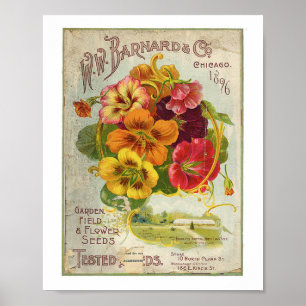 W.W Barnard & Co Garden, Field & Blume Seed 1896 Poster