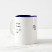 W.W.G.D.? Kaffee-Tasse Zweifarbige Tasse (Vorderseite Links)