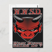 W.W.S.D. Was würde Satan tun? Postkarte (Vorne/Hinten)