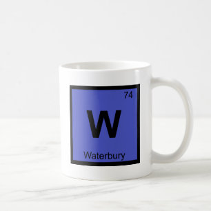 W - Waterbury Connecticut Chemie-Periodensystem Kaffeetasse