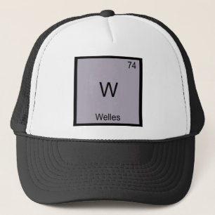 W - Welles Lustiges Chemie-Element-Symbol-T-Shirt Truckerkappe