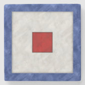 W Whiskey Wasserfarbe Wasserzeichen Seefahrtzeiche Steinuntersetzer (Vorderseite)