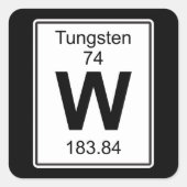 W - Wolfram Quadratischer Aufkleber (Vorderseite)