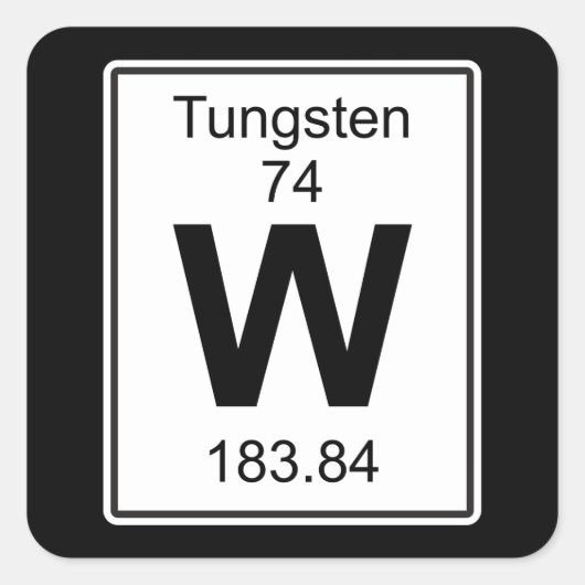 W - Wolfram Quadratischer Aufkleber (Vorderseite)